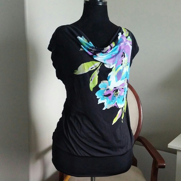 Black Floral Blouse - Picture 2 of 6